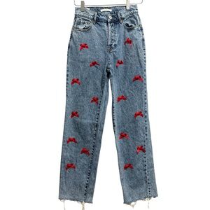 PacSun High Rise Straight Jeans Size 24 Raw Hem *Altered*✨